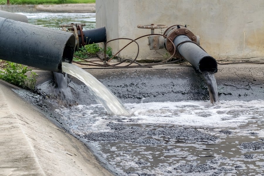 water pollution from industrial drain pipes
