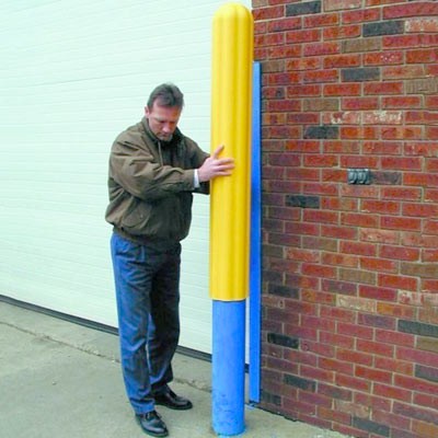 Bollard cover ribbed sleeves in 9 colors