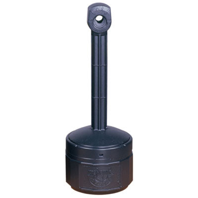 1-Gal. Cigarette Butt Receptacle, Black Poly - Cigarette Receptacles