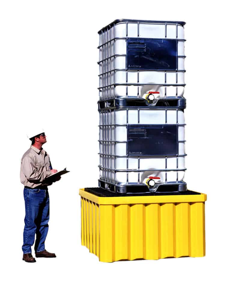 IBC Spill Pallet, Double Stackable Poly Platform 58.75x58.75x33 inches No Forklift Pockets NO Drain - manufacturer product image 1