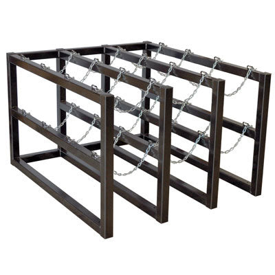 12-Tank Gas Cylinder Rack, 3w x 4d, steel - Gas Cylinder Storage