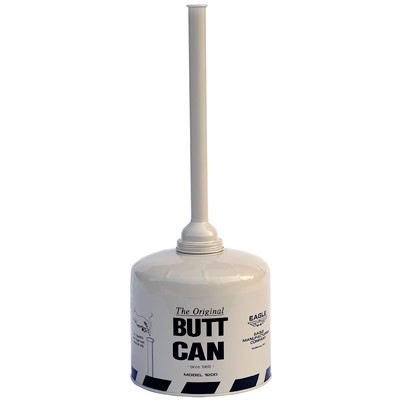 5-Gal. ALL METAL Cigarette Receptacle, Beige - Cigarette Receptacles