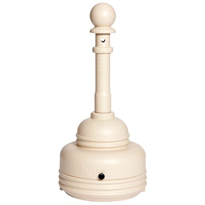 5-Quart Cigarette Butt Receptacle, Beige Poly - Cigarette Receptacles
