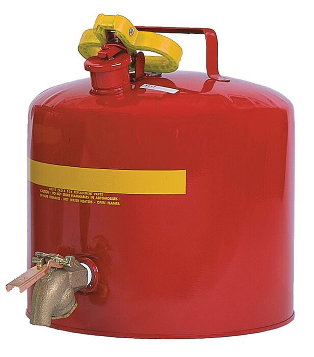 5-Gal Red Steel Faucet Can, 12.5" Dia. x 13.5"H - manufacturer product image 1