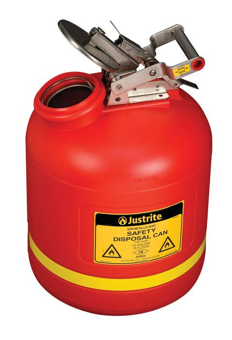 5-Gal Liquid Waste Container, Red Poly - manufacturer product image 4