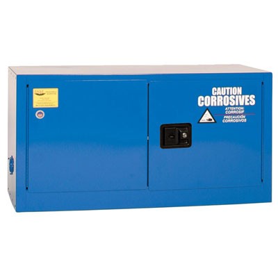 15-Gal Acid/Corrosive Blue Metal Safety Cabinet, Manual-Close, Stackable - Safety Cabinets