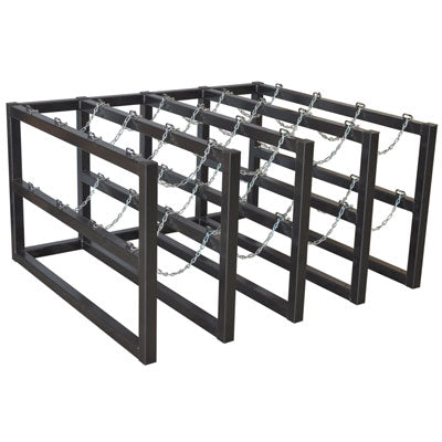 16-Tank Gas Cylinder Rack, 4w x 4d, steel - Gas Cylinder Storage