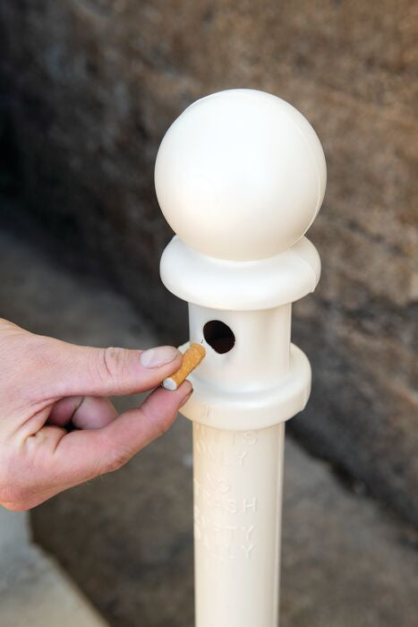 2-Gal. Metal/Poly Cigarette Receptacle, Beige - manufacturer product image 3