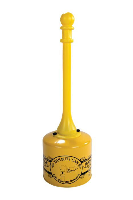 5-Gal. Metal/Poly Cigarette Receptacle, Yellow - manufacturer product image 1