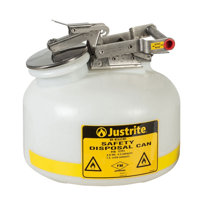 2-Gal Liquid Waste Container, White Poly (A1517E) - manufacturer product image 1