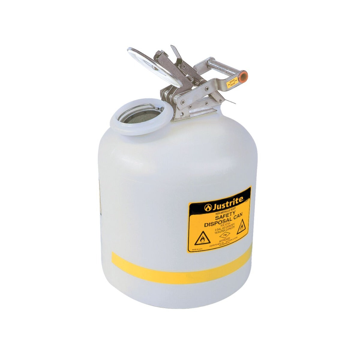 5-Gal Liquid Waste Container, White Poly - manufacturer product image 1
