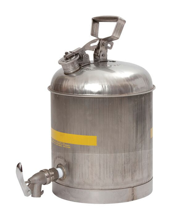 5-Gal Stainless Steel Faucet Can, 11.25" Dia. x 15.88"H - manufacturer product image 1