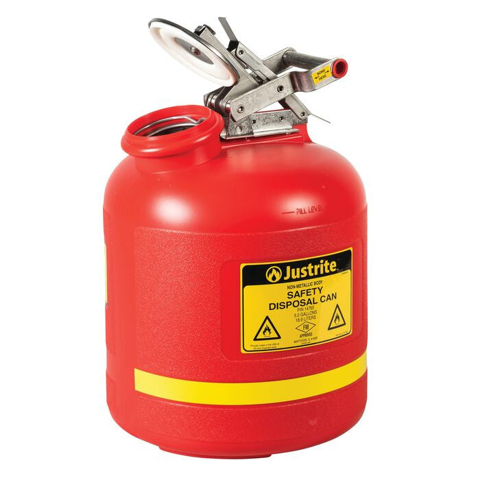 5-Gal Liquid Waste Container, Red Poly - manufacturer product image 2