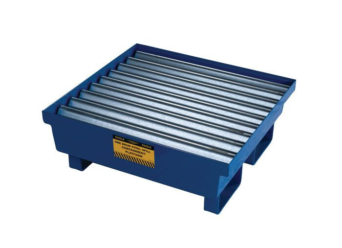 1-Drum Steel Spill Pallet, Blue Powder, No Drain Plug - manufacturer product image 1