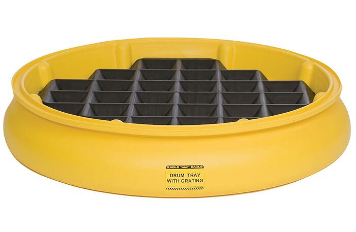 1-Drum Spill Tray w/Grate, Yellow, 31in Dia. - manufacturer product image 2