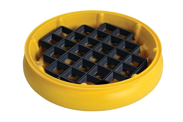 1-Drum Spill Tray w/Grate, Yellow, 31in Dia. - manufacturer product image 1