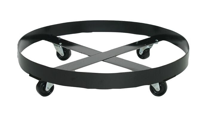 1-Drum Spill Tray Dolly, 3inch casters, Black Steel - manufacturer product image 2