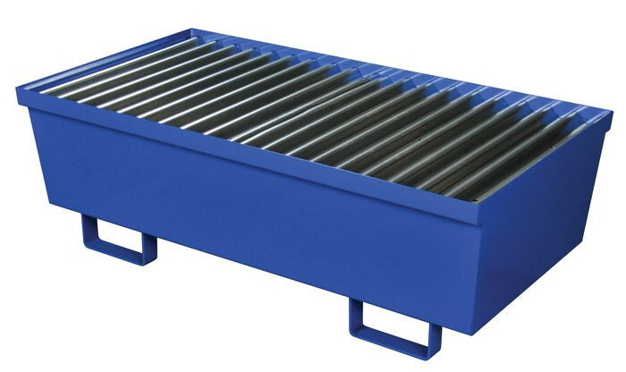 2-Drum Steel Spill Pallet, Blue Powder, No Drain Plug - manufacturer product image 2