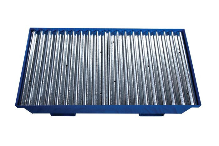 2-Drum Steel Spill Pallet, Blue Powder, No Drain Plug - manufacturer product image 3
