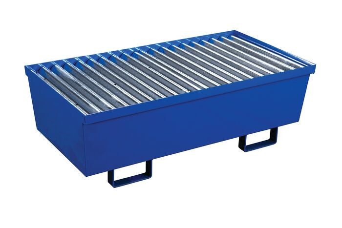 2-Drum Steel Spill Pallet, Blue Powder, No Drain Plug - manufacturer product image 1