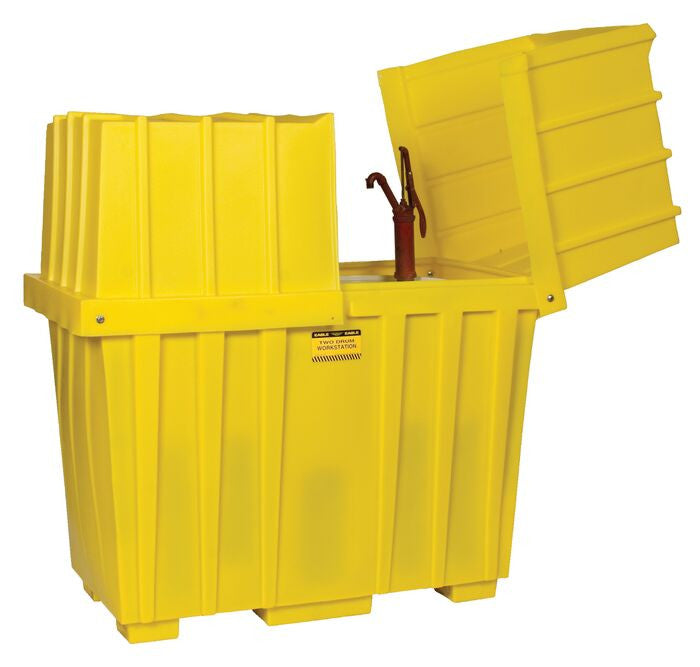 2-Drum Low-Profile Covered Dispensing Workstation - manufacturer product image 3