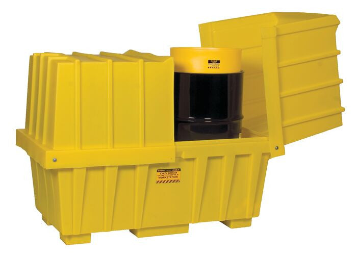 2-Drum Low-Profile Covered Dispensing Workstation - manufacturer product image 2