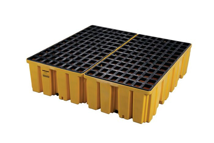 4-Drum Spill Control Pallet, Yellow, 132-Gal Capacity - manufacturer product image 1