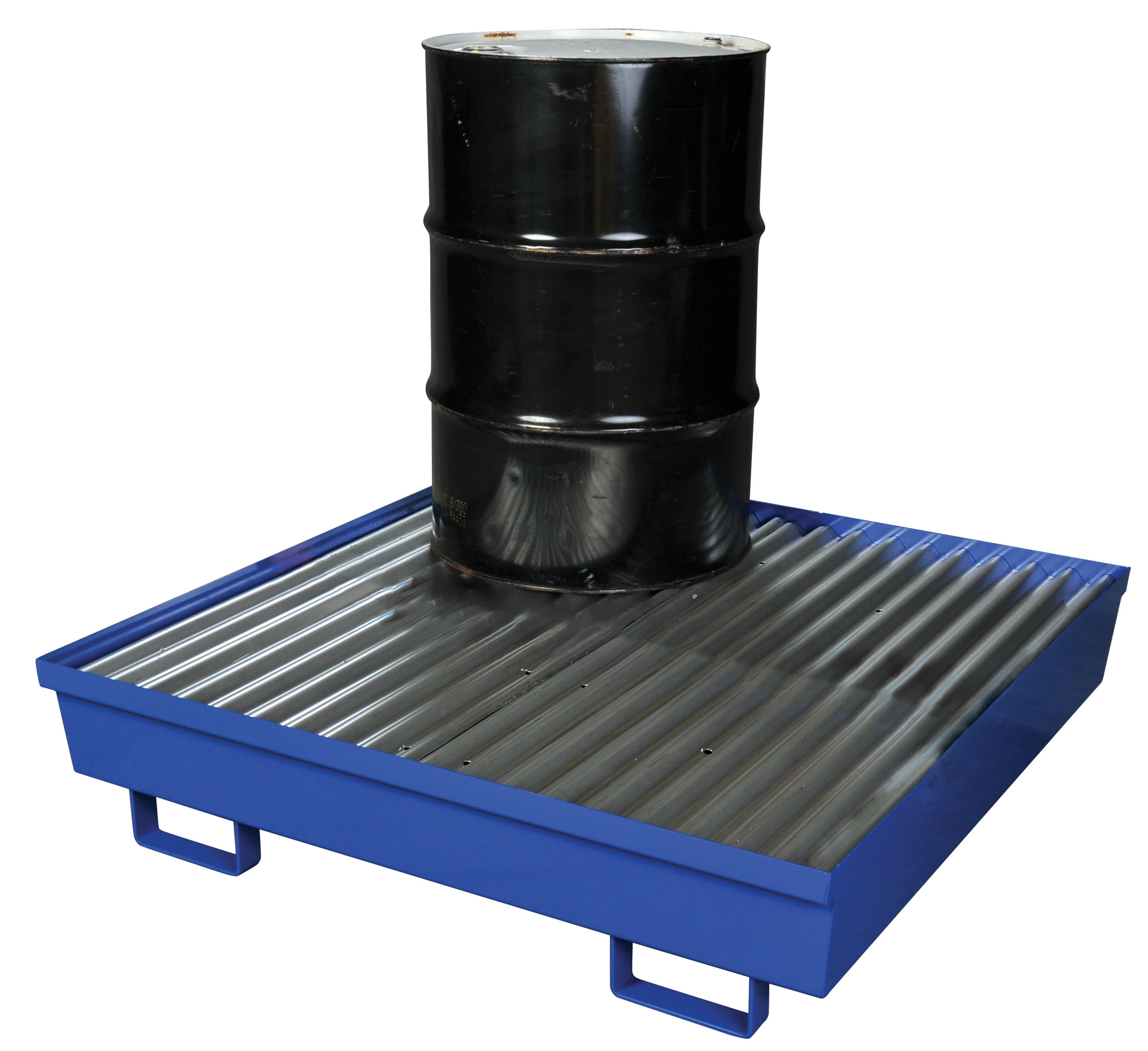 4-Drum Steel Spill Pallet, Blue Powder,  No Drain Plug - manufacturer product image 3