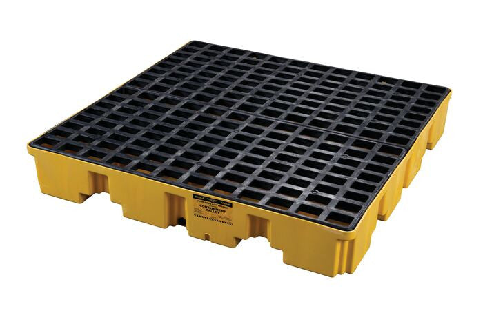 4-Drum Spill Control Pallet, Yellow, 8000lb load capacity - manufacturer product image 1