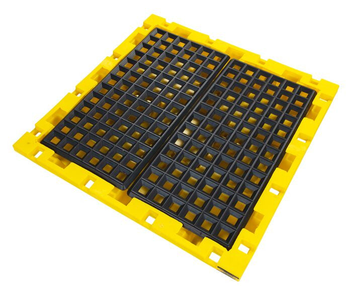 4-Drum Spill Control Pallet, Yellow, Nesting, 6000lb load capacity - manufacturer product image 3