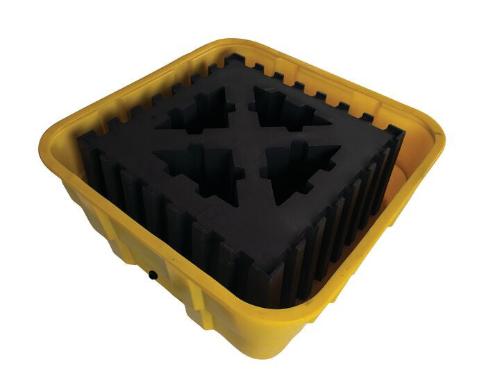 IBC Spill Pallet, 1 Unit Poly Platform 67x67x26in No Forklift Pocket YES Drain - manufacturer product image 2