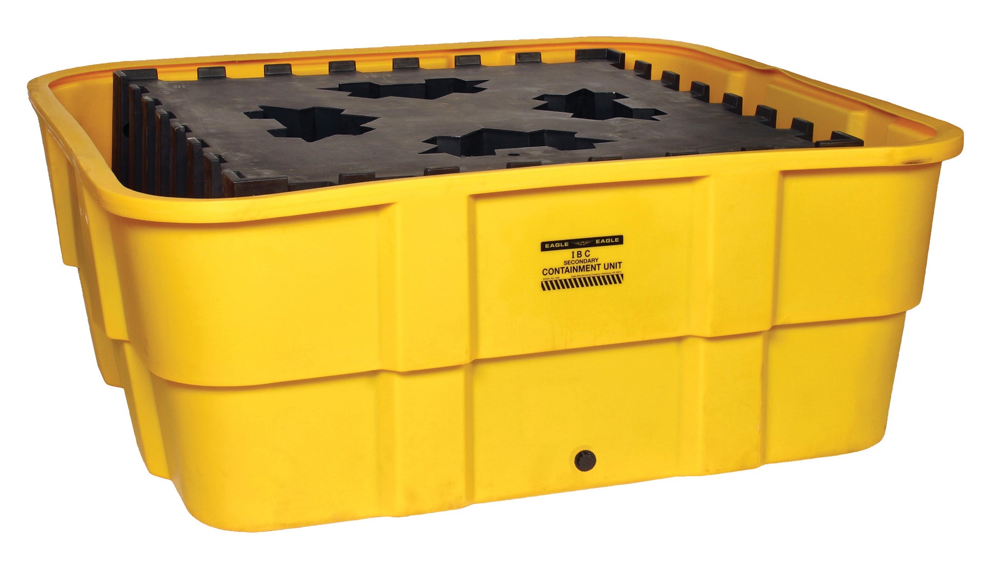 IBC Spill Pallet, 1 Unit Poly Platform 67x67x26in No Forklift Pocket YES Drain - manufacturer product image 1