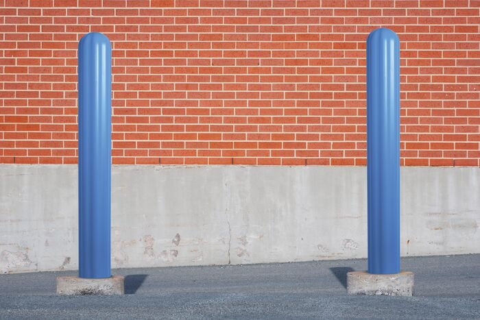 6 inch Round 56 inch Blue Ribbed Bollard Covers - manufacturer product image 4