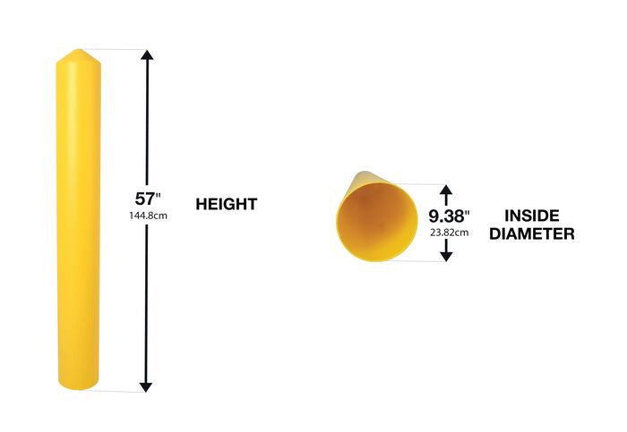 8 inch Round 57 inch Yellow Smooth Post Sleeves - manufacturer product image 2