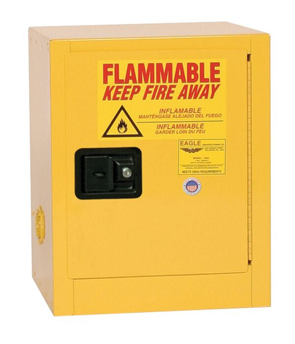 4-Gal Manual Door Yellow Flammables Cabinet - manufacturer product image 1