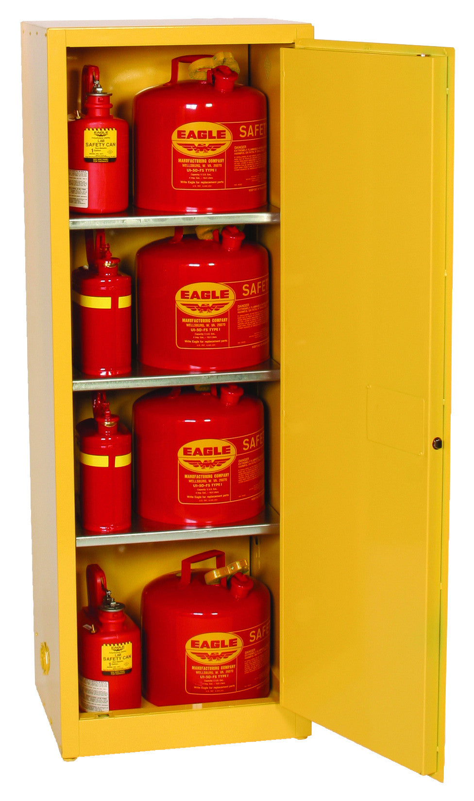 24-Gal Manual Door Yellow Flammables Cabinet - manufacturer product image 2