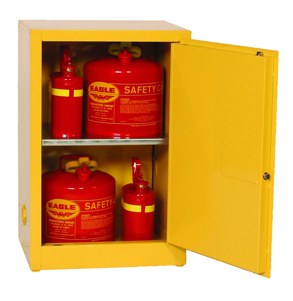 12-Gal Manual Door Yellow Flammables Cabinet - manufacturer product image 2