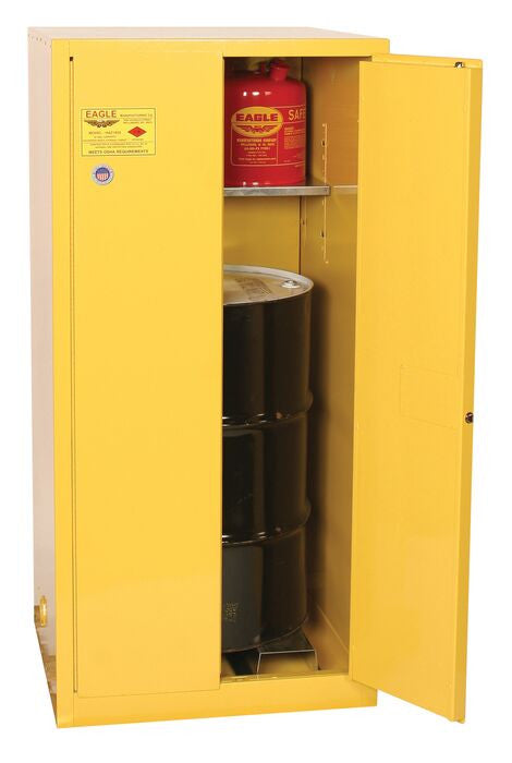 55-Gal Yellow Safety Cabinet, 1 Vertical Drum, Manual Close - manufacturer product image 2