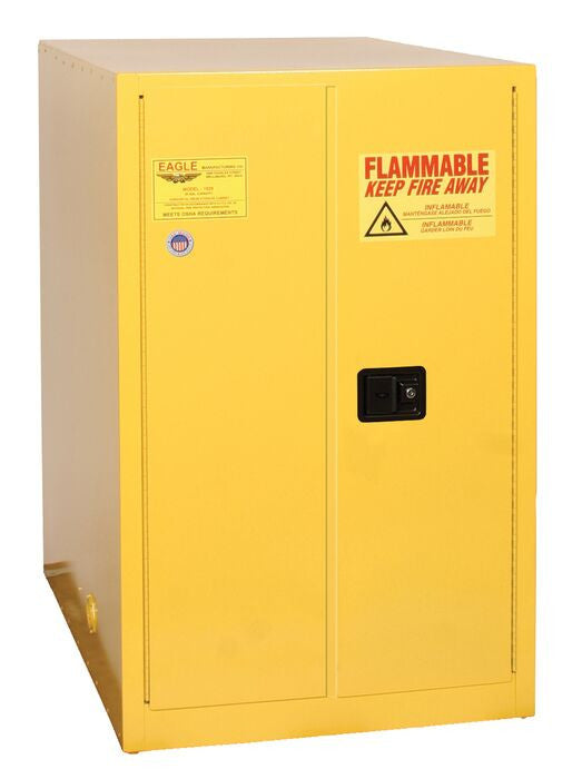 55-Gal Yellow Safety Cabinet, 1 Horizontal Drum, Manual Close - manufacturer product image 1