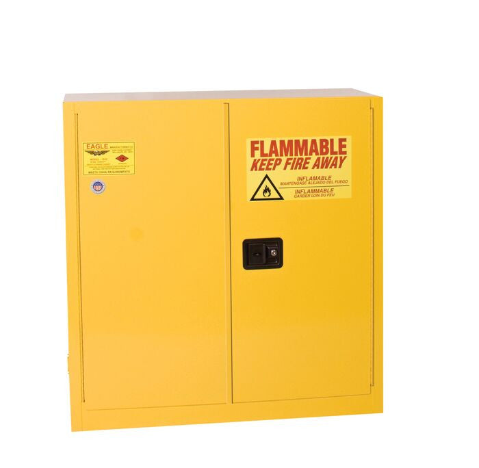 30-Gal Sliding Door Yellow Flammables Cabinet - manufacturer product image 1