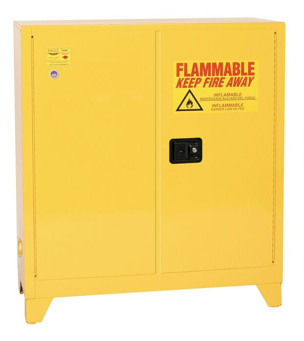 30-Gal. Manual Close Yellow Fire Cabinet w/ Legs - manufacturer product image 1