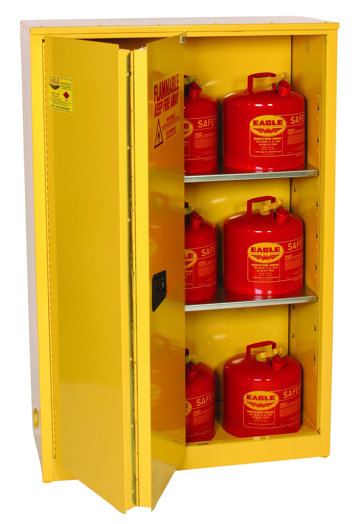 45-Gal Sliding Door Yellow Flammables Cabinet - manufacturer product image 2