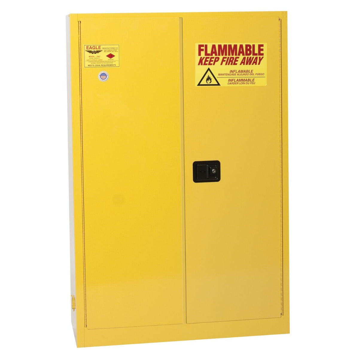 45-Gal Manual 2-Door Yellow Flammables Cabinet - manufacturer product image 1