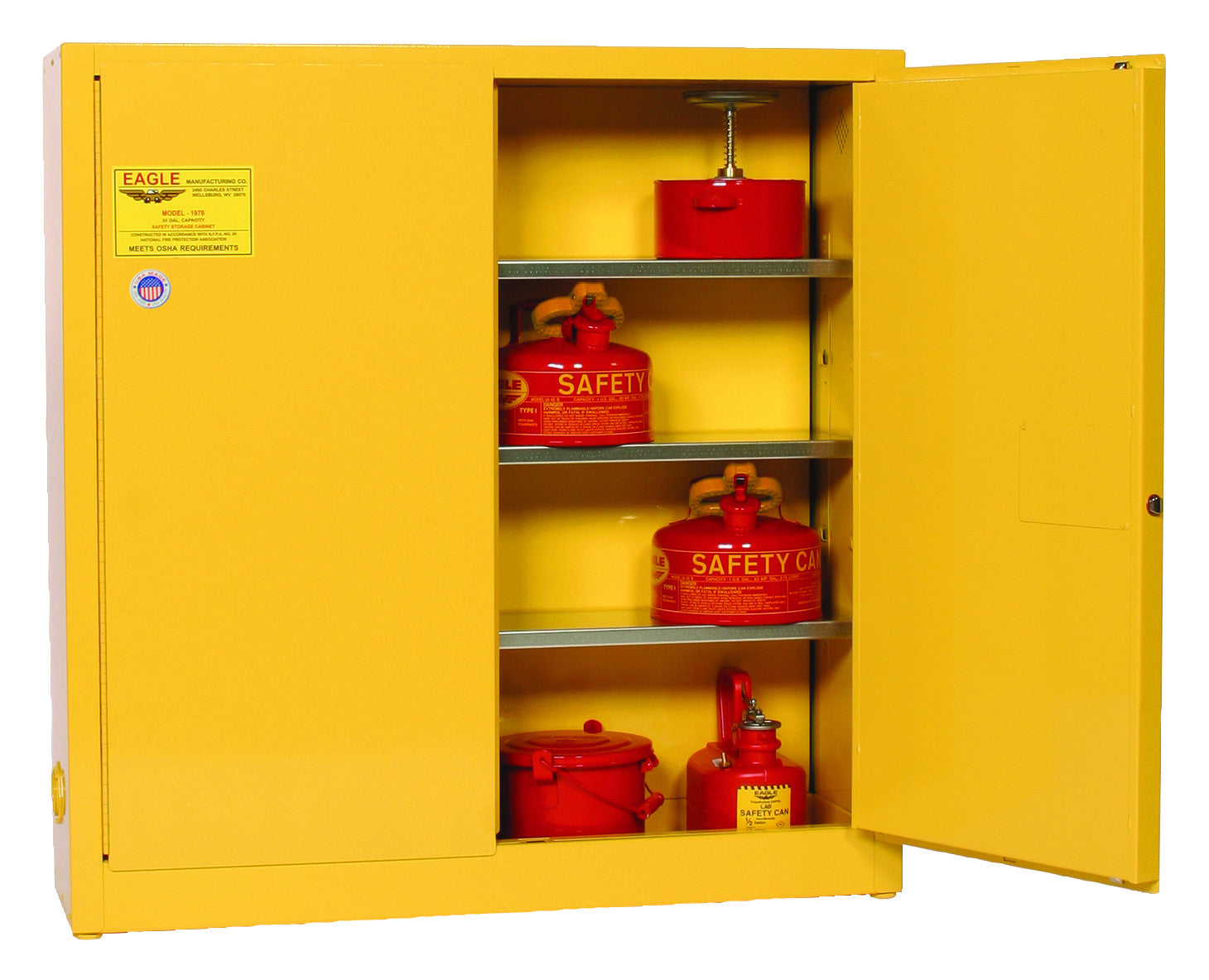 24-Gal Wall-Mount Manual Close Yellow Fire Cabinet - manufacturer product image 2