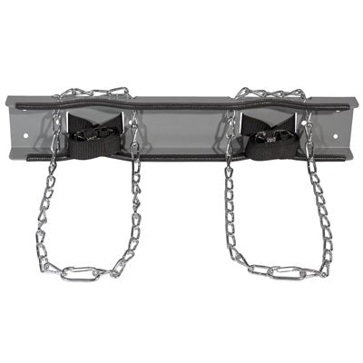 Wall Mount 2-Gas Cylinders Bracket w/ Steel Chains - Gas Cylinder Storage