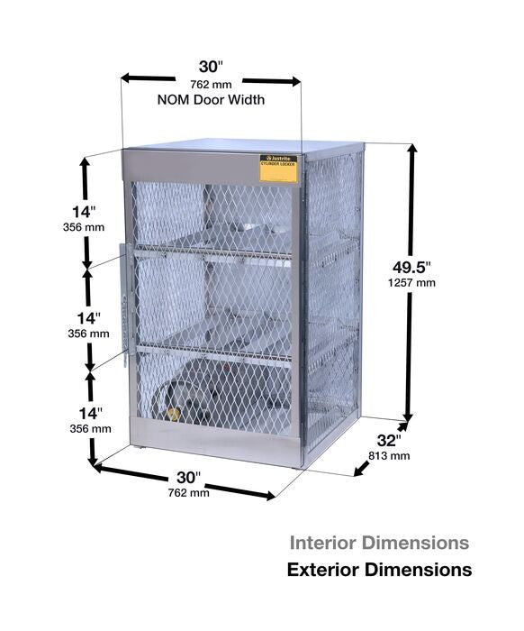 Storage Locker Cabinet, 6 Horizontal LPG Cylinders - manufacturer product image 2