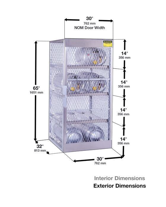 Storage Locker Cabinet, 8 Horizontal LPG Cylinders - manufacturer product image 3