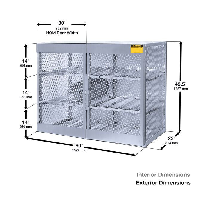 Storage Locker Cabinet, 12 Horizontal LPG Cylinders - manufacturer product image 2