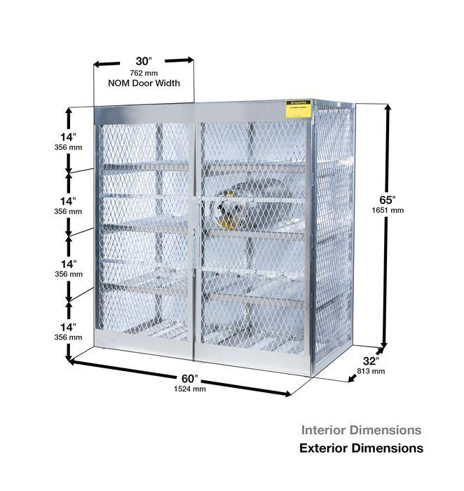 Storage Locker Cabinet, 16 Horizontal LPG Cylinders - manufacturer product image 2