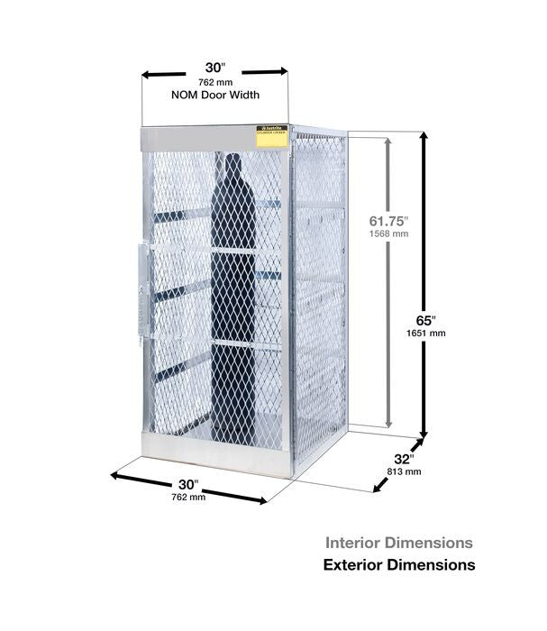 Storage Locker Cabinet, 10 Vertical Gas Cylinders - manufacturer product image 3